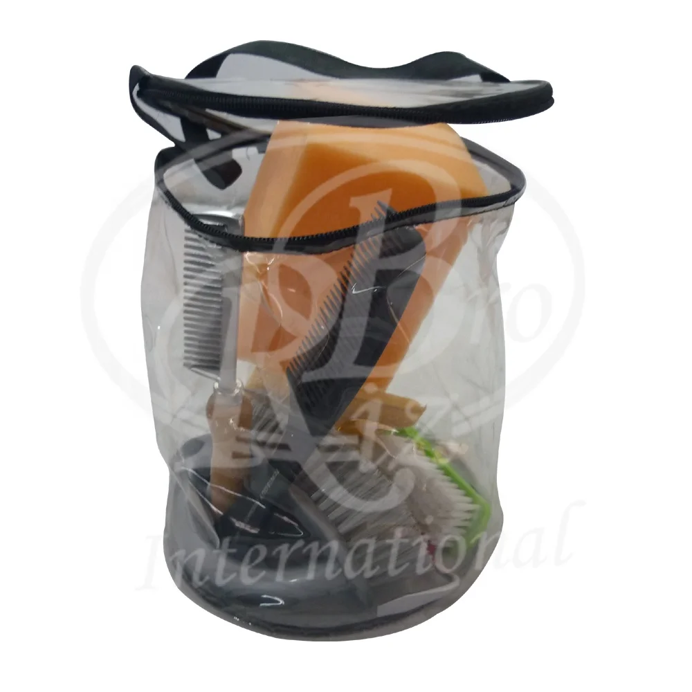 Horse Grooming Care Kit Contains 8 Pieces / Equine Horse Cleaning Set Transparent Zipper Bag