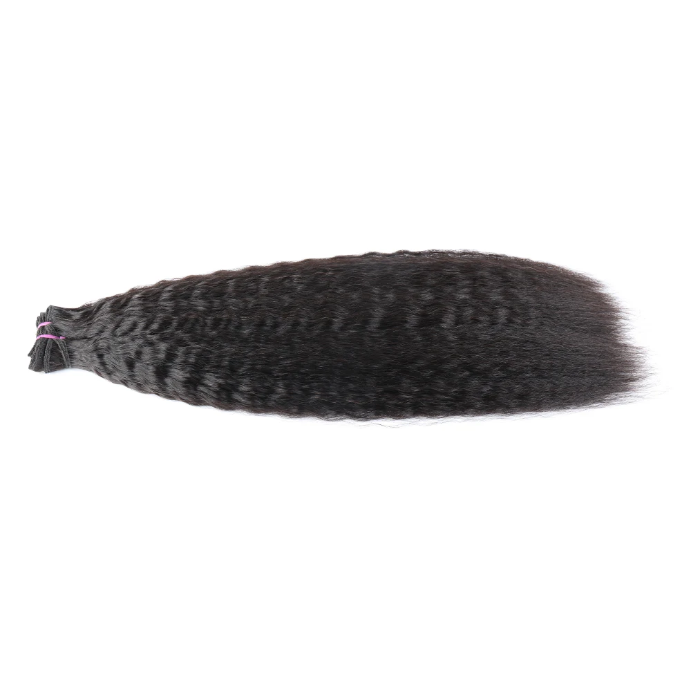 Bliss Yaki Kinky Straight 10A Raw Vrigin Unprocessed Cuticle Aligned Human Hair Brazilian Hair Double Drawn Raw Virgin Hair
