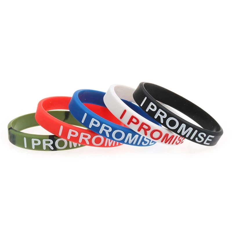Message or Logo Custom High Quality Festival Events Promotion Rubber Wristband Bracelet Custom Silicone Wristbands