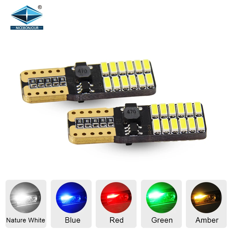 Factory wholesale LED T10 LED bulbs T10 led canbus w5w 194 4014 24smd for car 12V