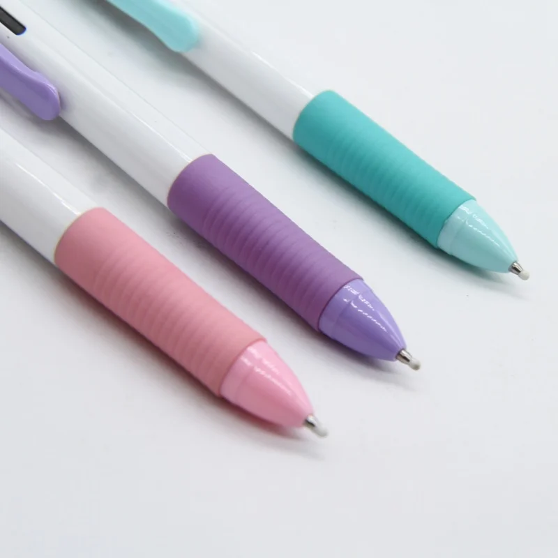 Lovely plastic retractable erasable pens clicker ballpoint pen 0.5mm