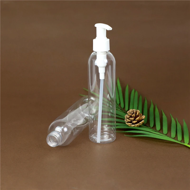 240ml Custom Wholesale Clear PET Plastic Empty Press Bottle Lotion