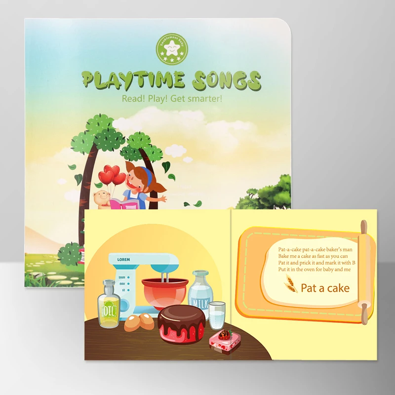Hot sell children press button sound toy book alphabet game children music book bilingual coated paper children talking book