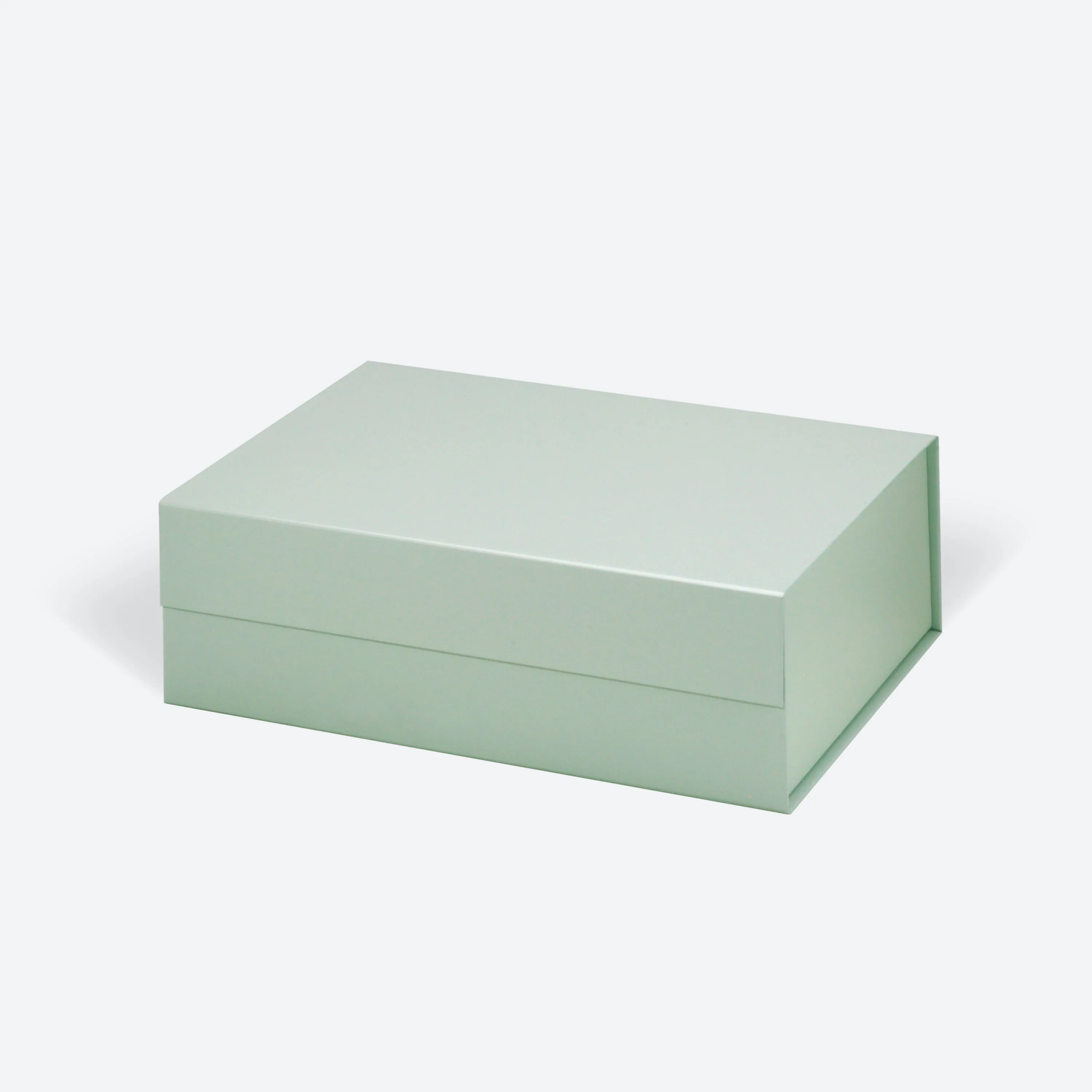 Sage green color custom clothing gifts packaging foldable box with magnetic lid