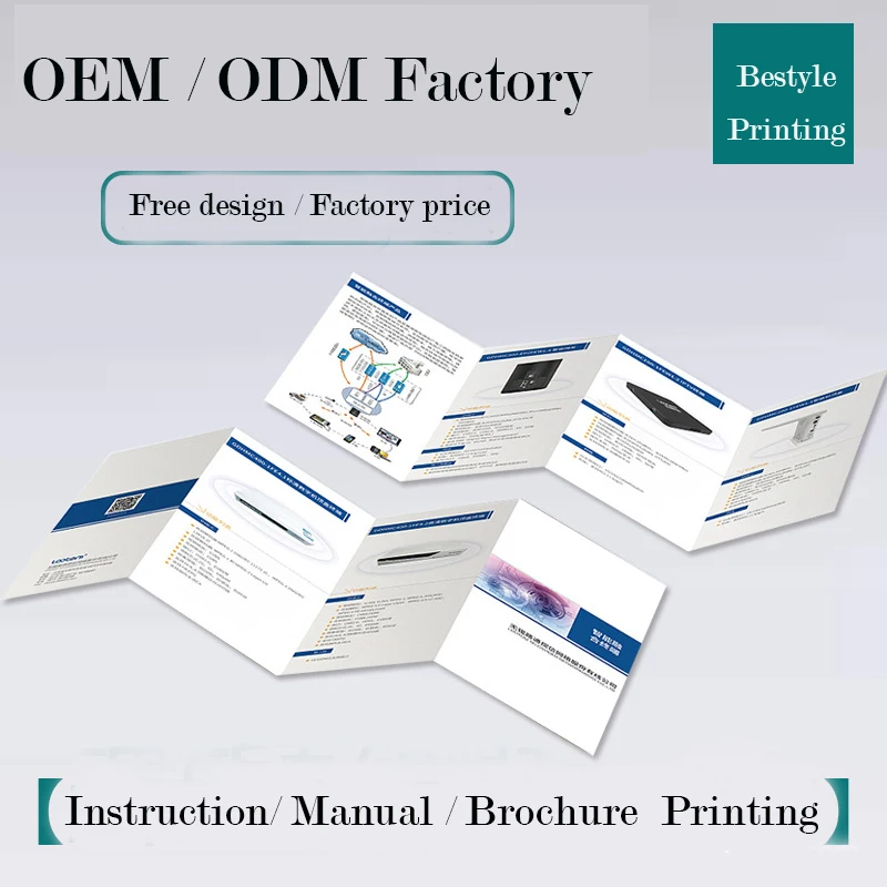 Wholesale custom printing luxury folding brochure flyer service print instruction booklet user manual