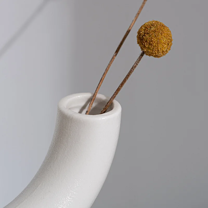 nordic ins modern decorative home accessories decoration vase set ceramic art crafts vase white ceramic flower vase