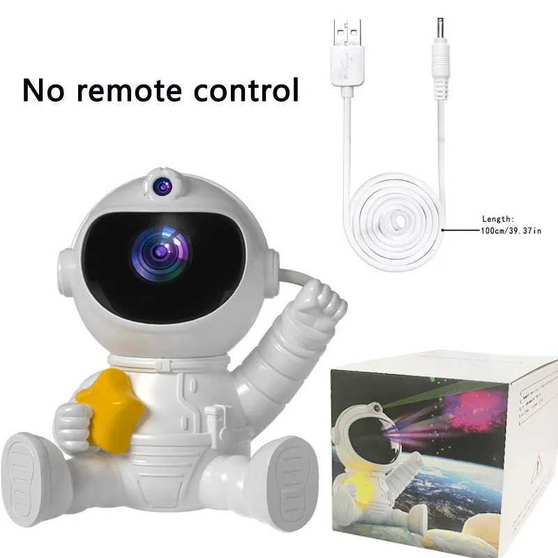 Hot Modern 3D Astronaut LED Night Light Indoor Smart Home Projector with USB Power Remote Control DIY Features White Shade