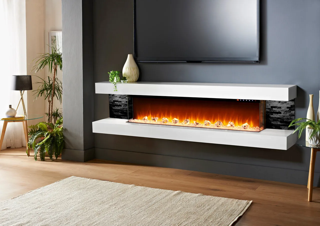 Linear Design Electric flame Fireplace Heater Multi-Color Flame Steam Water Vapor Dropshipping from Fireplaces Direct
