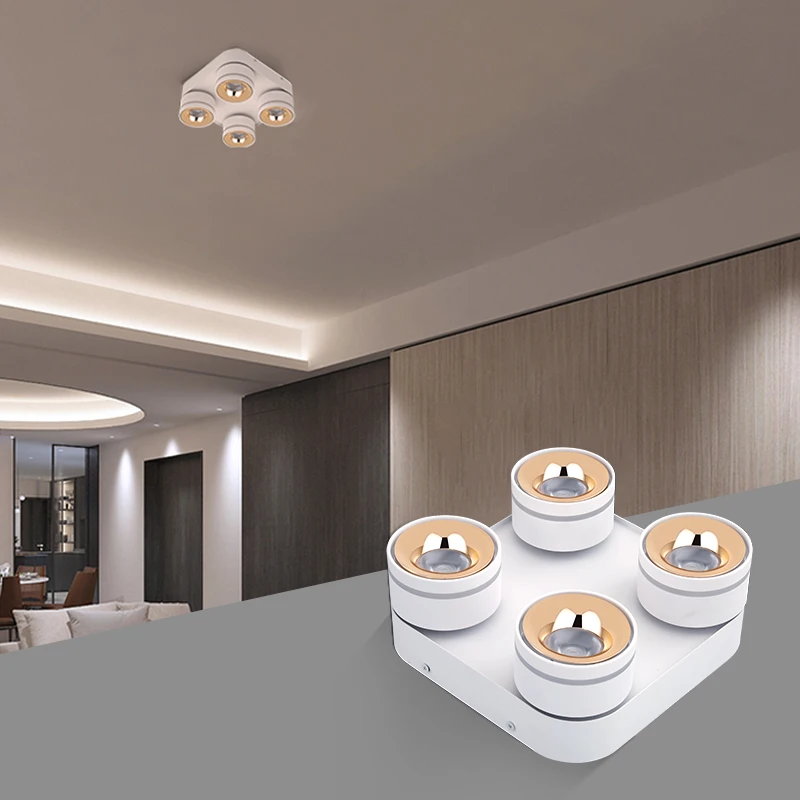 SENCE Lighting Modern Kihetcn Anti-glare Aluminum Spot light 12w*4 Downlight Surface Mounted Commercial Cob Led Spotlight