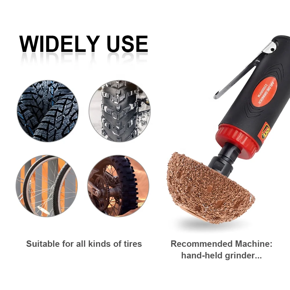 42/55mm Buffing Wheel Tungsten Carbide Rasp Steel Grinding Head Tire Repair Grinding Head Alloy Grinding Head Tire Repair Tool