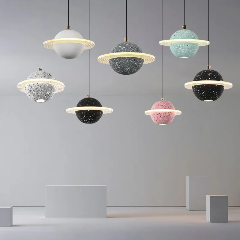 American country style cement round spherical dimmable loft classic bar small pendant light