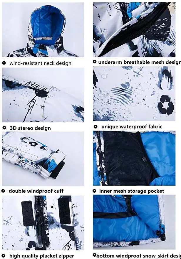 Горячая Распродажа Лыжная куртка из двух предметов зимние уличные спортивные мужские водонепроницаемые лыжные костюмы