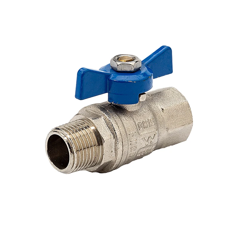 High Quality Blue Aluminium Butterfly Handle Pn 25 Dn15 With Nickle Plating Brass Ball Valve Multi Size Ball Valve