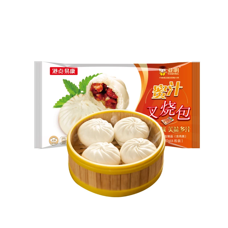 For Wholesales Baozi Steamed Stuffed Pork Meat Bun Frozen Delicious Food Steamed BBQ Pork Bun