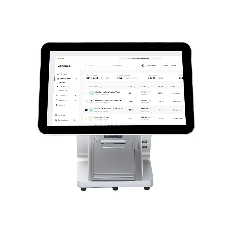 15.6 Inch Dual Screen Cash Register with 58mm Printer All in One POS for Retailer Supermarket