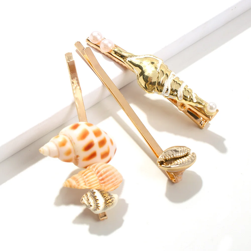 Новинка 2019, модные заколки для волос в виде ракушек для женщин и девушек, корейские заколки для волос, аксессуары, наборы заколок для волос с искусственным жемчугом