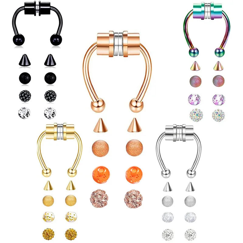 Fj Piercing Jewelry Stainless Steel Magnet Nose Ring Magnetic Nasal Splint