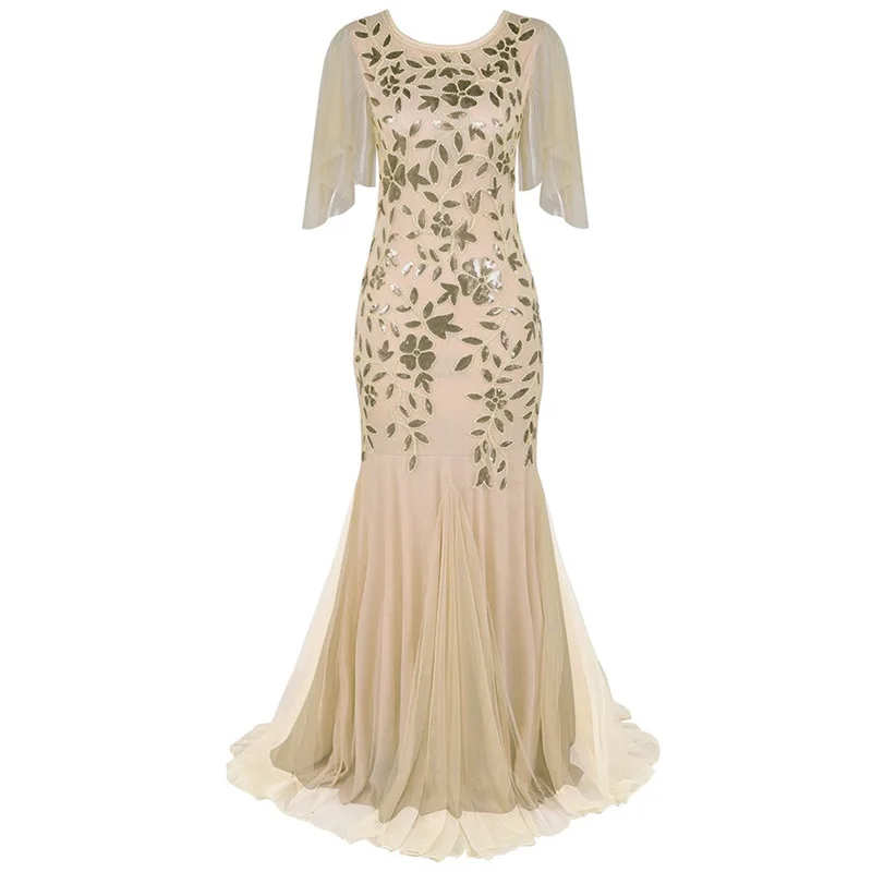 1920s Vintage Evening Dresses Plus Size Fashion Beaded Sequin Banquet Wedding Flapper Dresses
