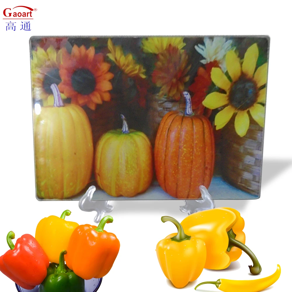 Genuine Wholesale Sublimation White Vegetable Chopping Utility Tempered Glass For Kitchen Cutting Board