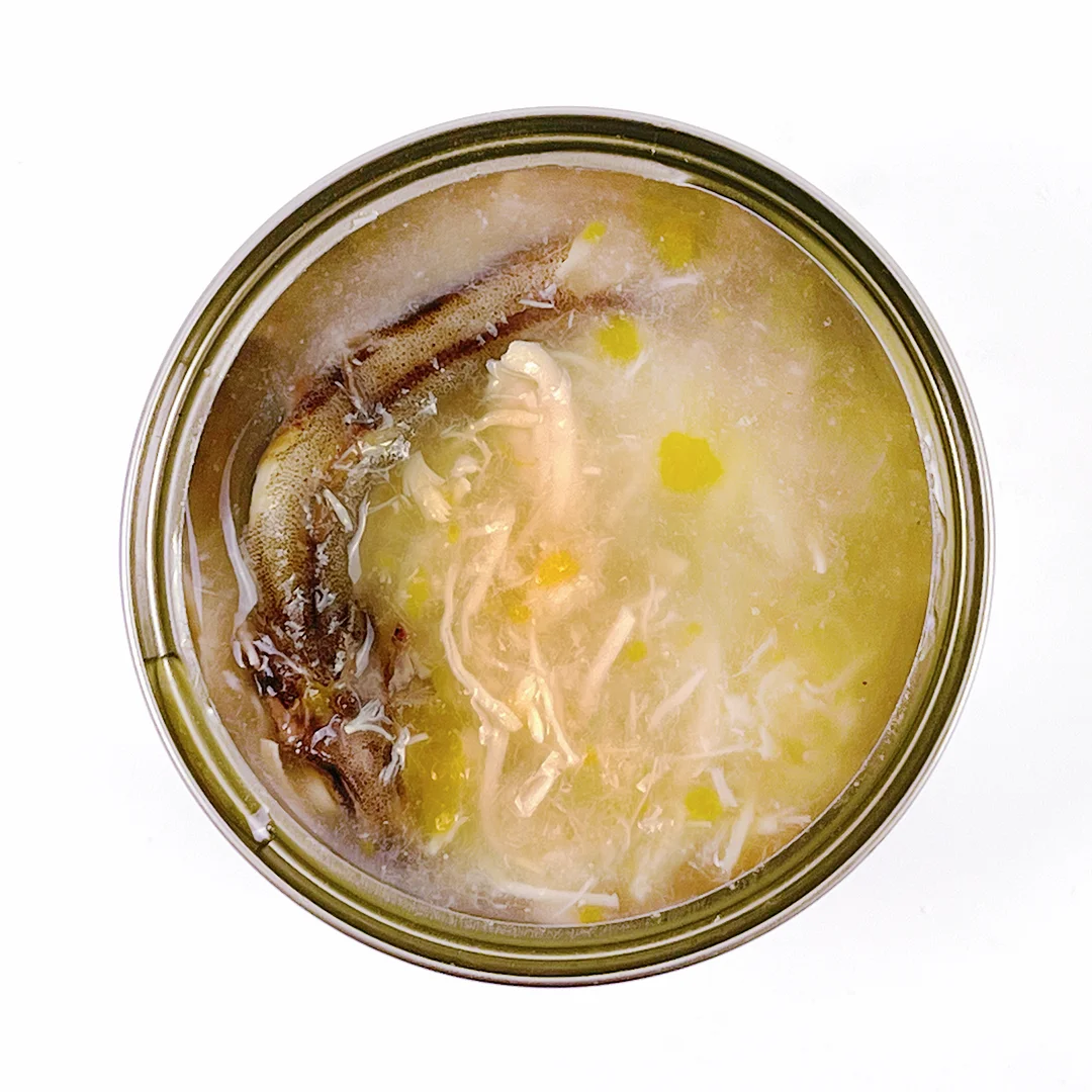 Free Samples Large Meat Cubes Mousse Form Cat Treats Snacks Cat Broth Can Shredded chicken &Capelin