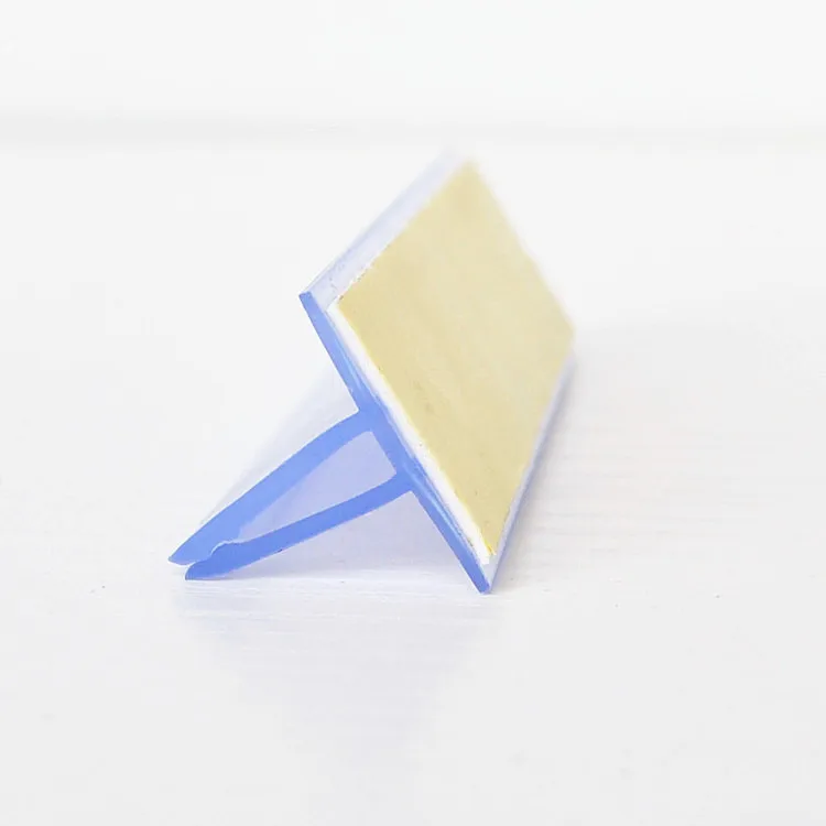 plastic clear adhesive price tag holder for shelves
