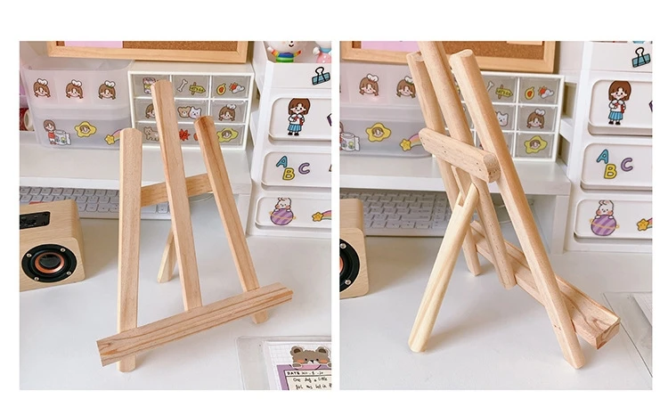 Mobile phone holder Foldable wooden lovely cute Mini Small easel phone stand Tablets bracket Tablets holder