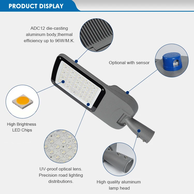 COVEDA Hot Selling Outdoor Photocell Street Lighting Ip66 100w 150w 200w 250w Smd Led Street Road Lights