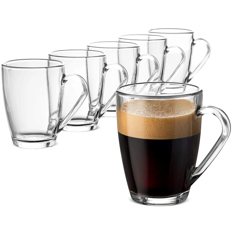 Coffee Glass Mug with Handle Glass cup for Hot Cold Beverages Cappuccino Latte Espresso customized coffee cup