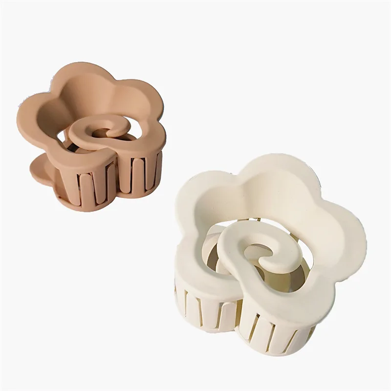 New Design High Quality Fashion Mini Hair Accessories Cloud Rose Flower Plastic Matte Girl Hair Clip