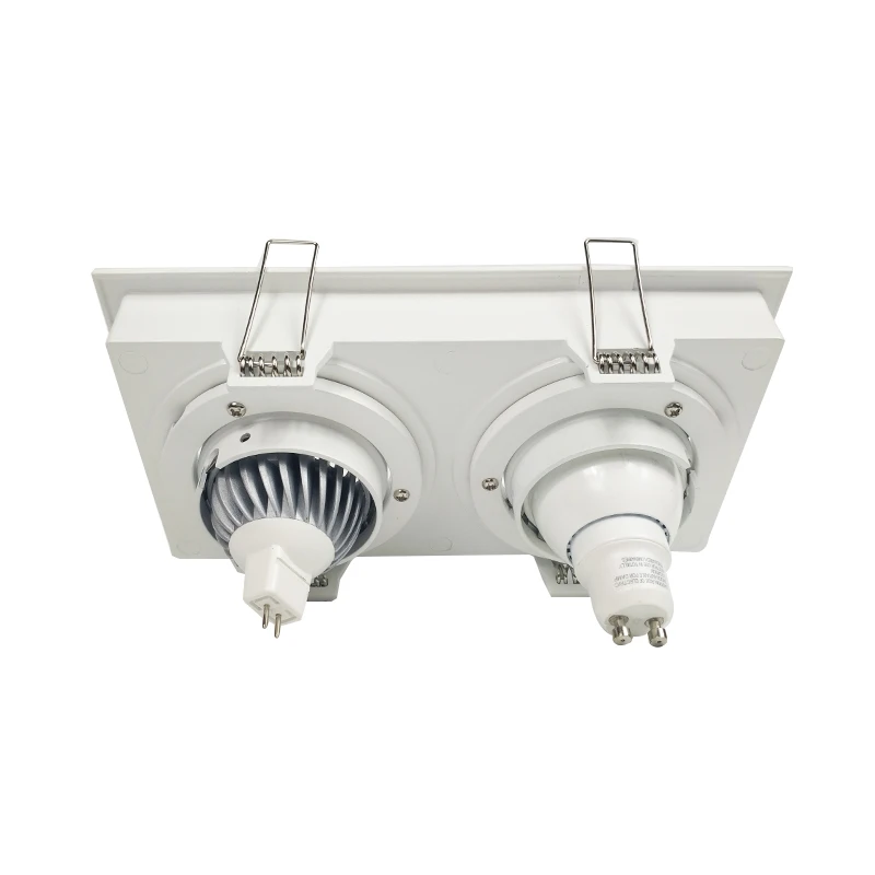 Хит продаж 2019, регулируемый двойной светодиодный прожектор с двумя головками, квадратный утопленный светильник