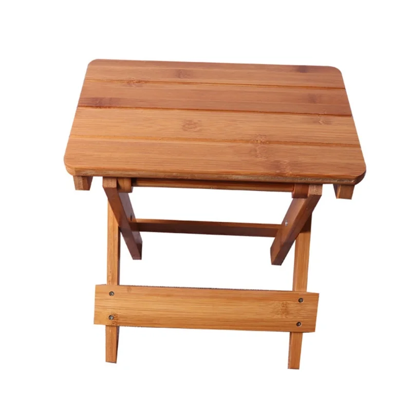 Bamboo folding stool portable household solid Bamboo taburet outdoor fishing chair small bench square stool