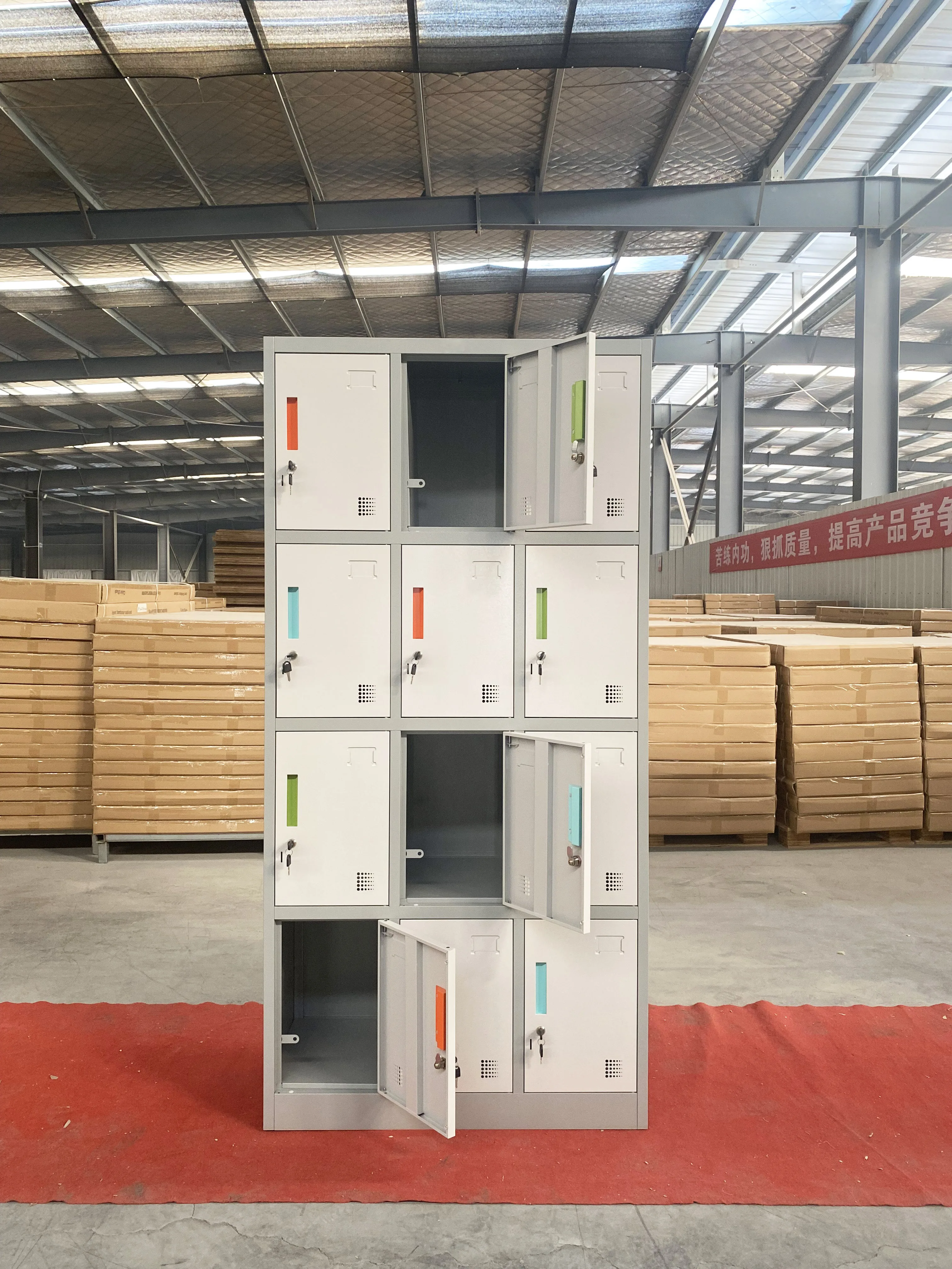 Wholesale 12 Doors Steel Locker Iron Metal Locker Cabinet Worker Staff Clothing Storage Wardrobe