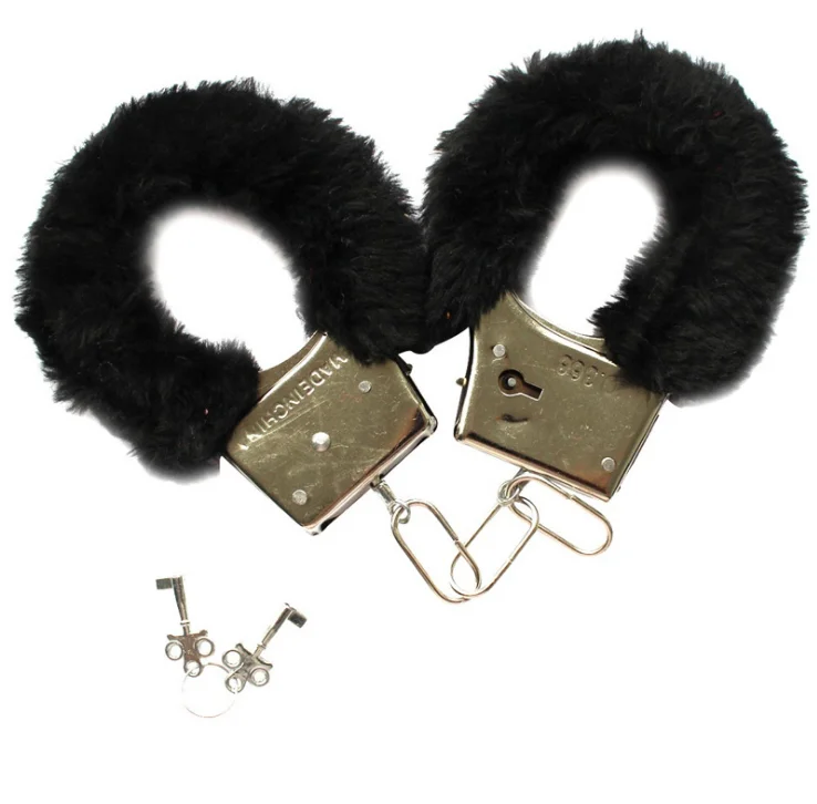 Black Sexy Soft Fluffy  Wrist Handcuff Sex Gift Toys Love Cuff High Quality Toy Cheap Handcuffs
