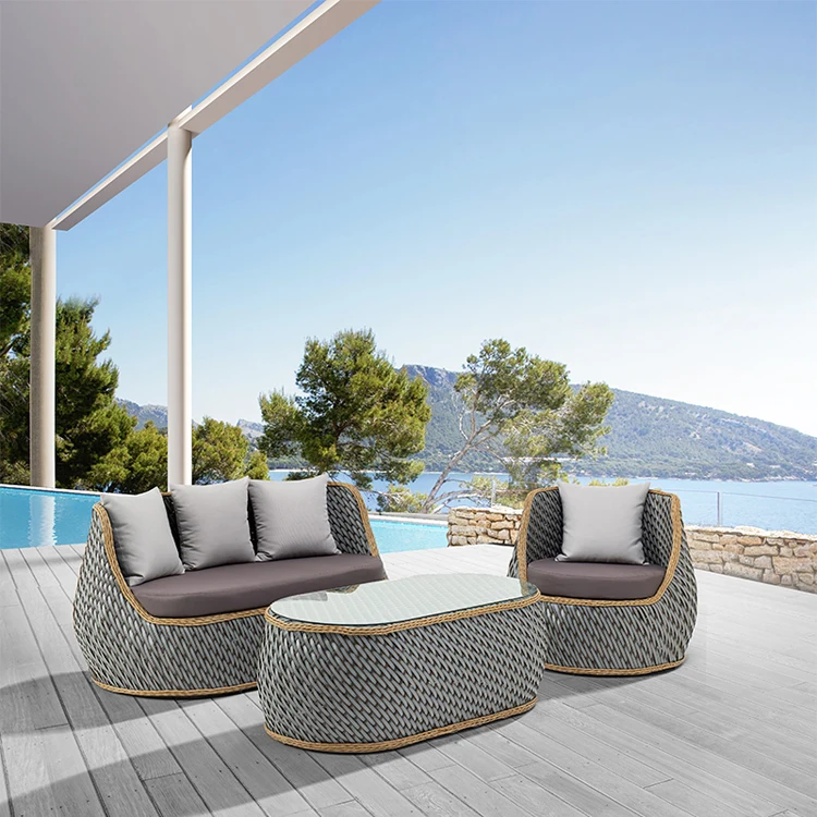 Popular hotel patio furniture outdoor garden rattan sofa set
