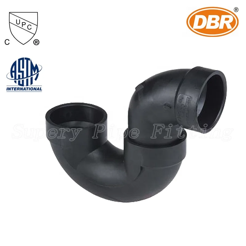 ASTM Pipe ABS Pipe Fittings 1.5 Inch P-Trap W Union ABS DWV Plastic Tube Plumbing Tools For Sewage Discharge