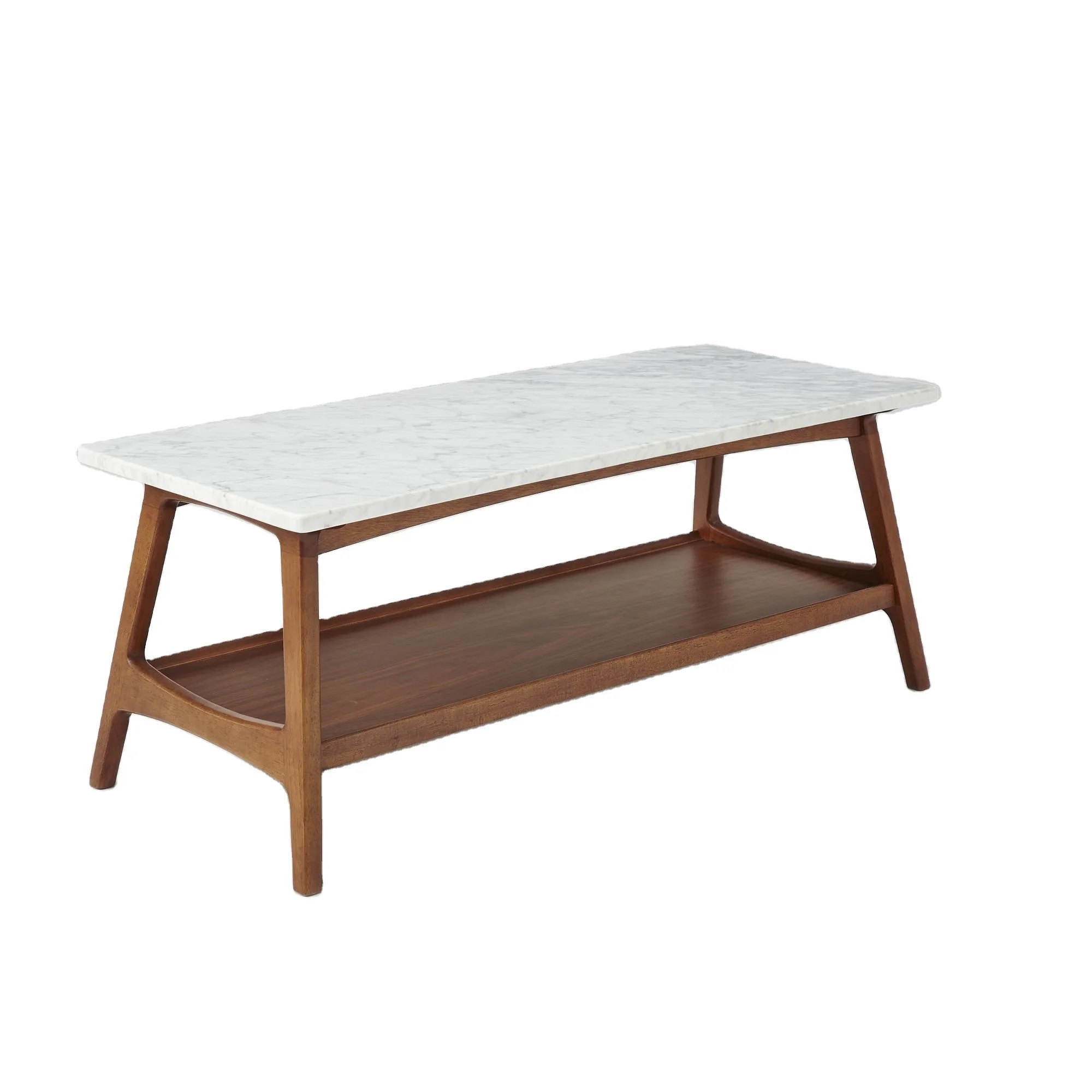 Factory Supply  Wood Coffee Table  Luxe marble top for an added layer of elegance Showcases the natural grain of wood veneer