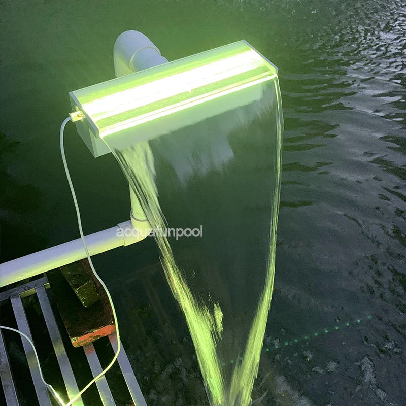 Acrylic L30cm Garden Outdoor Pool Waterfall LED Lights Modern Design Style Yard Backyard Park Usage Swimming Pool Water Fall