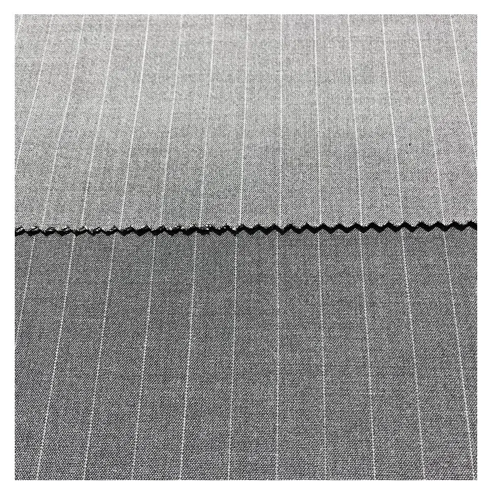 High quality 200gsm 75%Rayon 21%T 4%SP TR stripes four side stretch woven fabric for suit uniform trousers overcoat cheap .