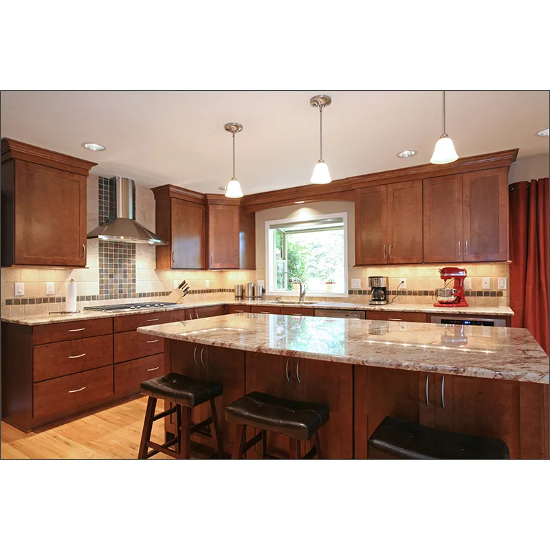 China factory manufacture cherry wood door modern kitchen cabinet and laminate cabinet