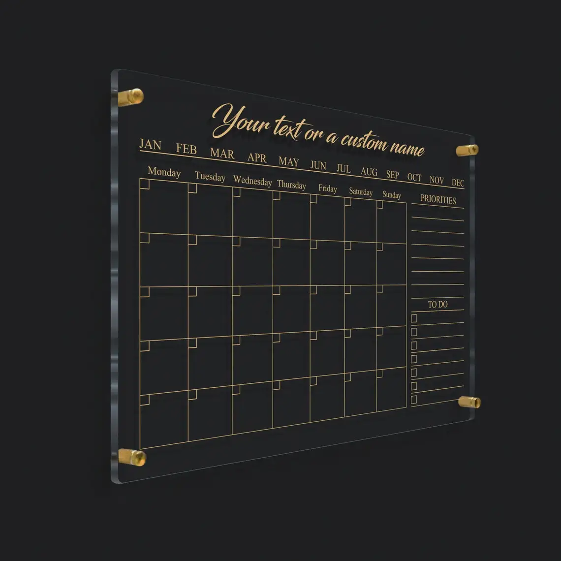 To Do List Custom Acrylic Calendar For Wall board clear acrylic calendar family office decor gift