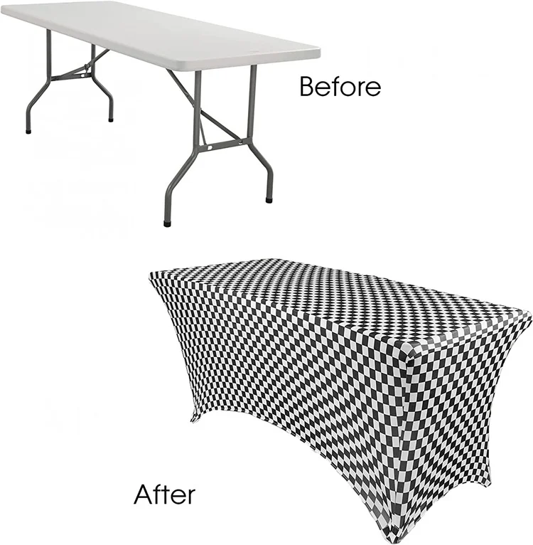 Скатерть 6 футов, прямоугольная Натяжная скатерть из спандекса, для складного стола