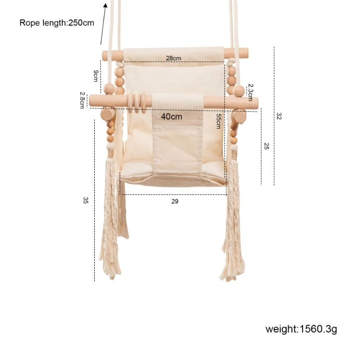 Hot Sale Hanging kids Swing Baby Swing Seat Indoor And Outdoor Wooden Baby Swing Hanging Chair Hammock