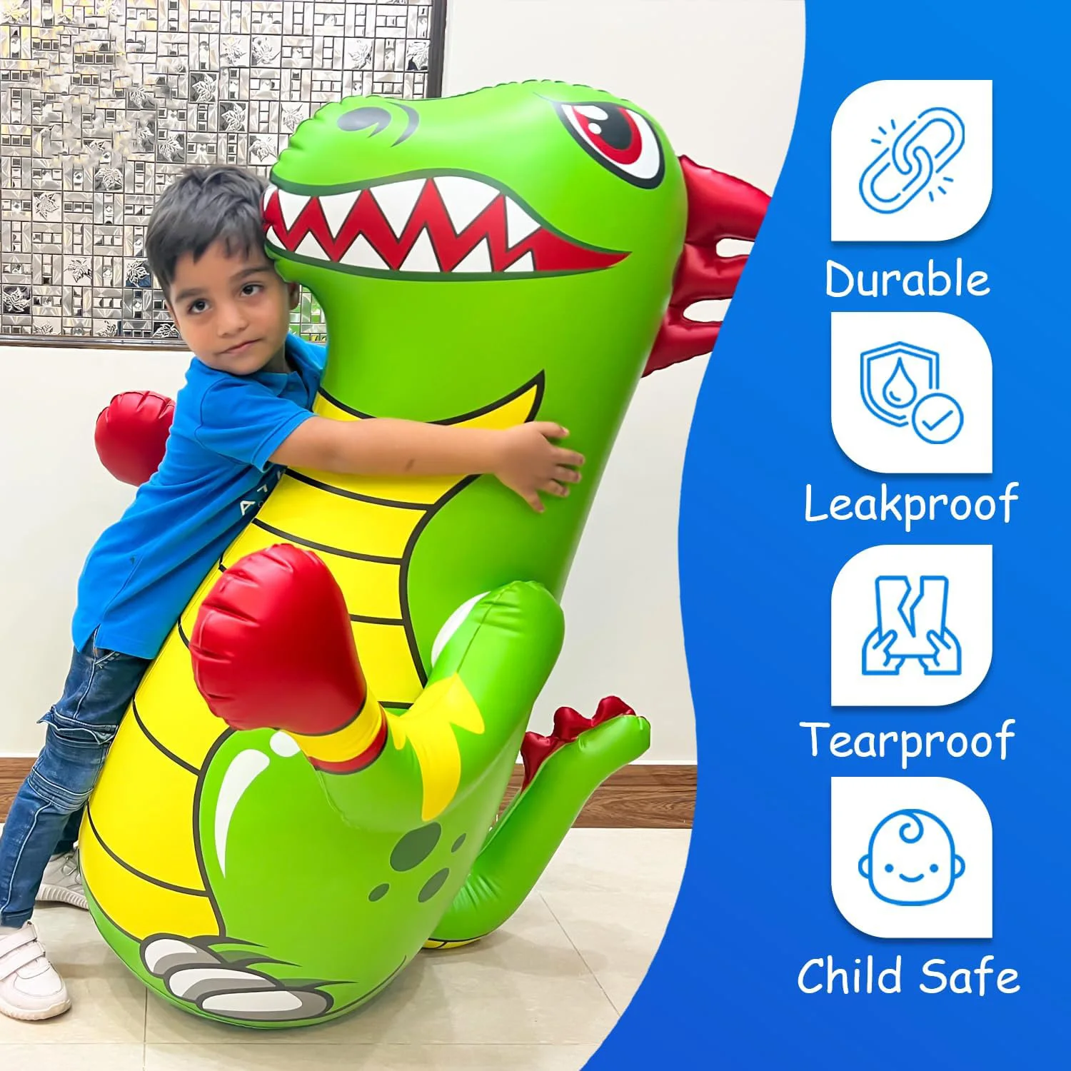 Custom child Dinosaur  Inflatable Punching Bop Bag  with Instant Bounce Back Movement