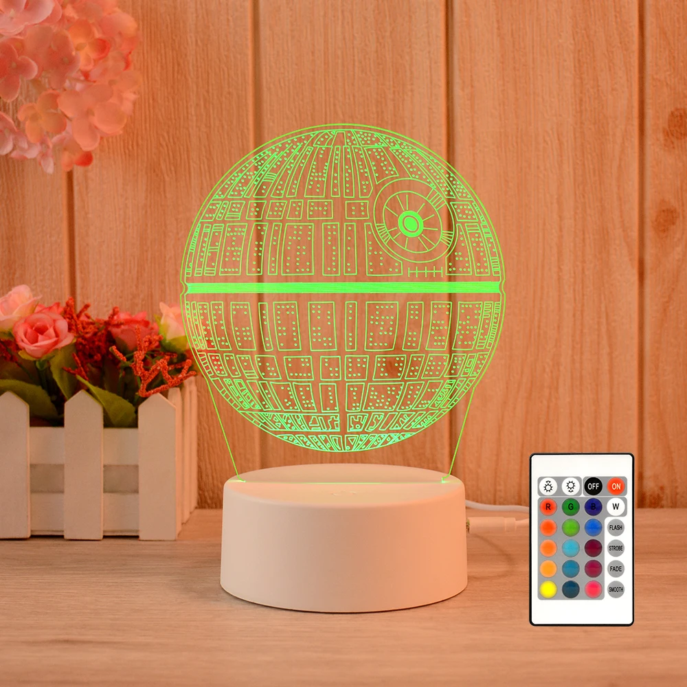 LED 16 Color Change Customize Logo Lamp 3D Illusion Acrylic Lamp Gift Table Night Light for bedroom