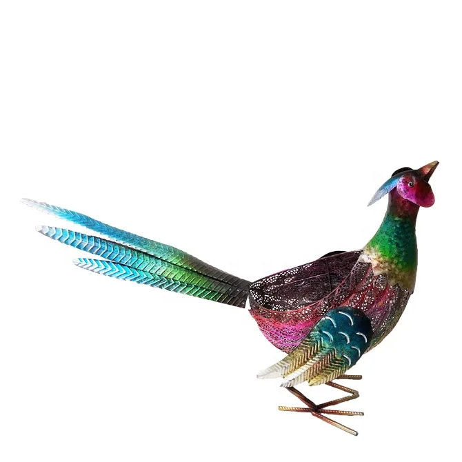 
Iron metal planter fire phoenix bird sculpture garden flower planter pot 