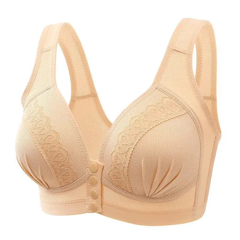 High quality new bra wireless middle-aged thin front buckle tank top bra large size underwear