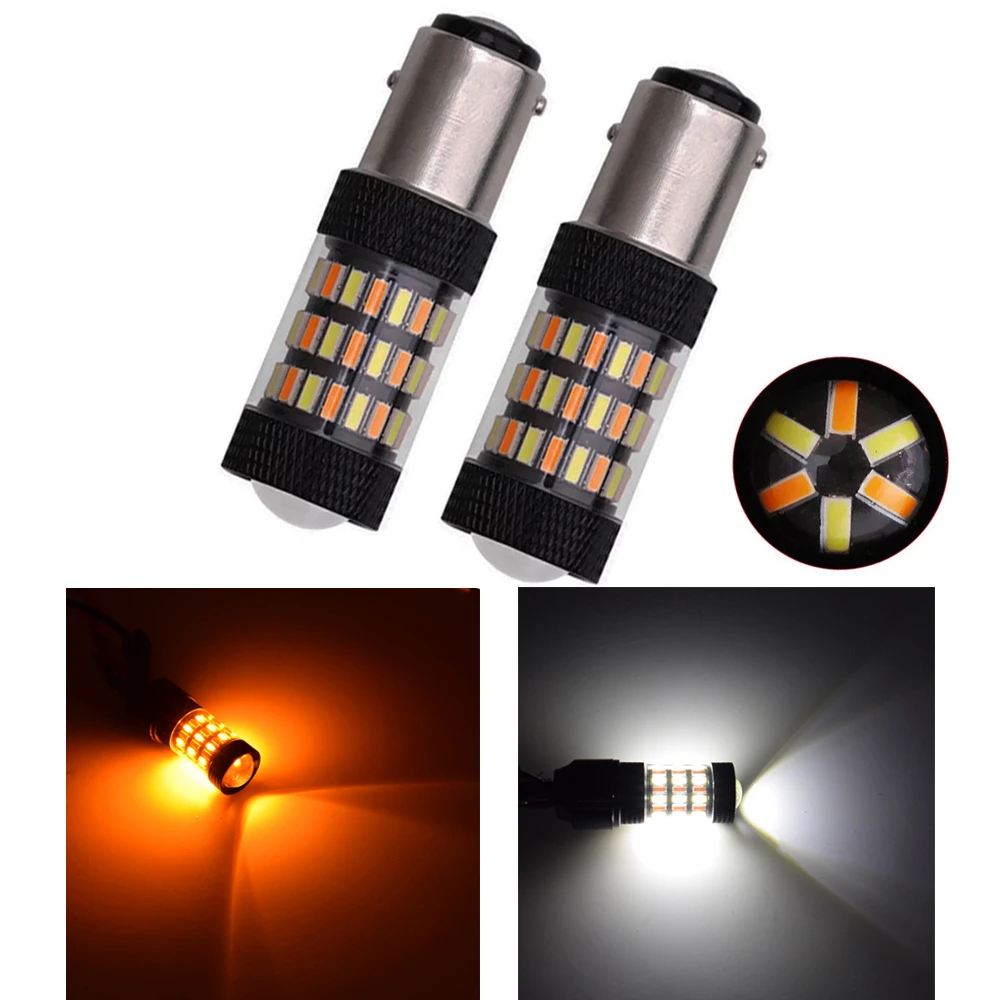 Янтарно-Белый Переключатель 1156 BA15S 3030 LED 60SMD автомобильная лампа