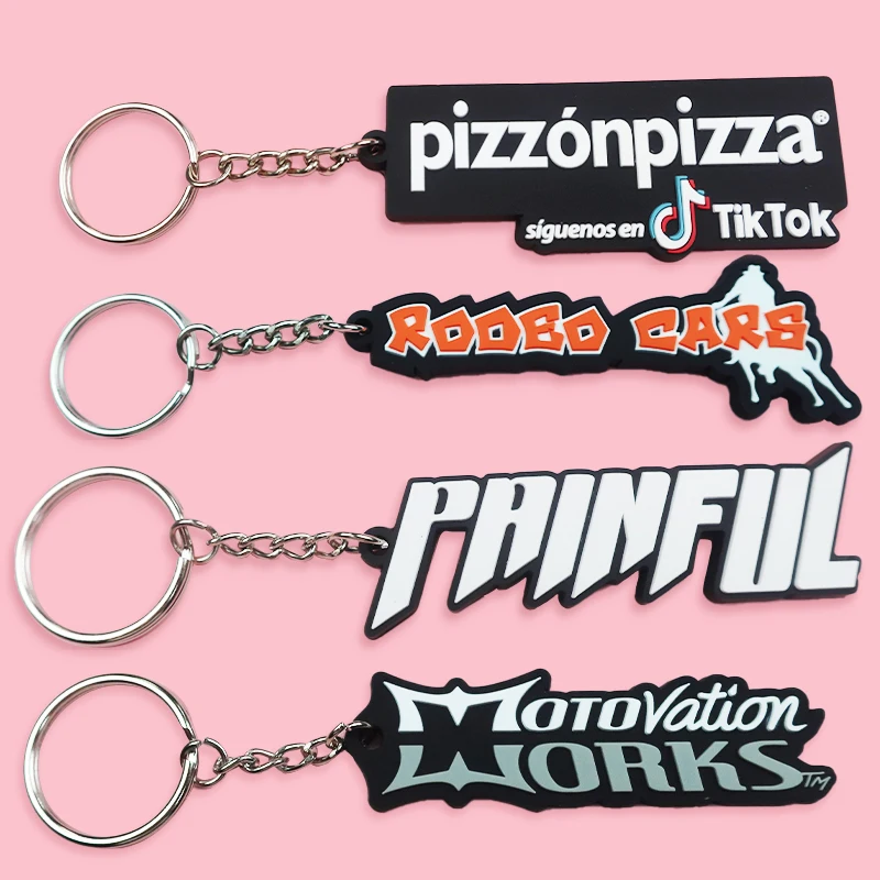 Personalized key chain custom logo silicone keychain pvc key ring rubber key chains