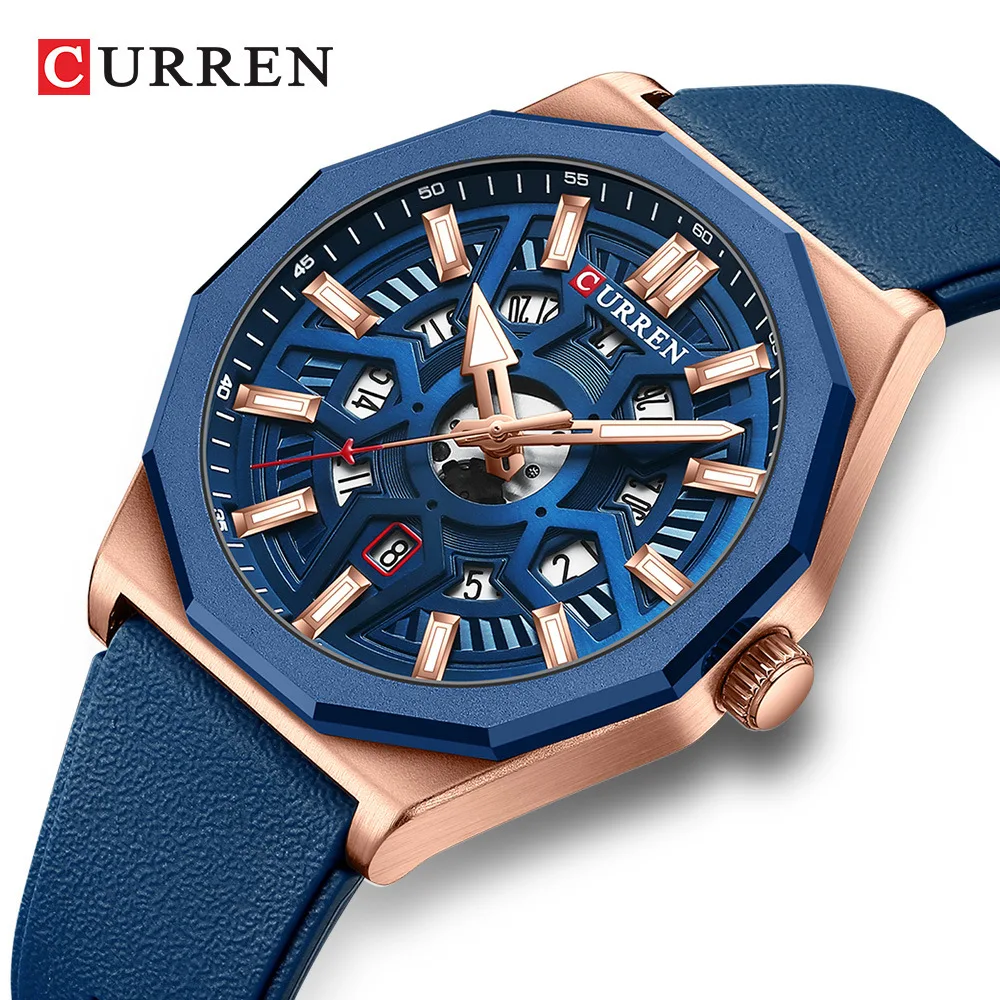 CURREN 8437 Silicone Band Cool Quartz Man Wristwatch Sport Men Watch Luxury Business Waterproof Calendar Male Clock