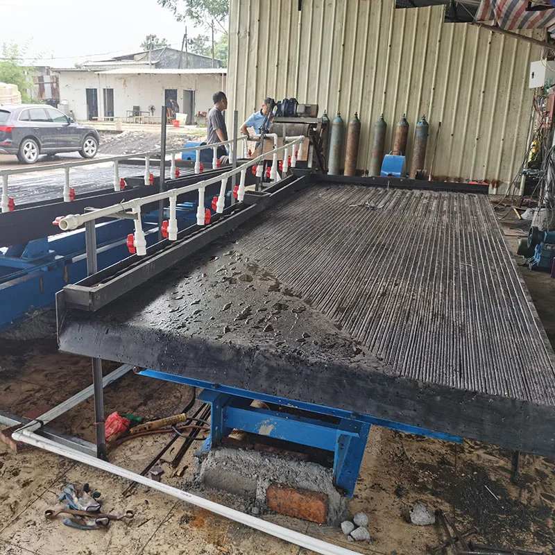 Popular gravity separation mining mineral ore shaking table for oxide chrome ore antimony tin price list